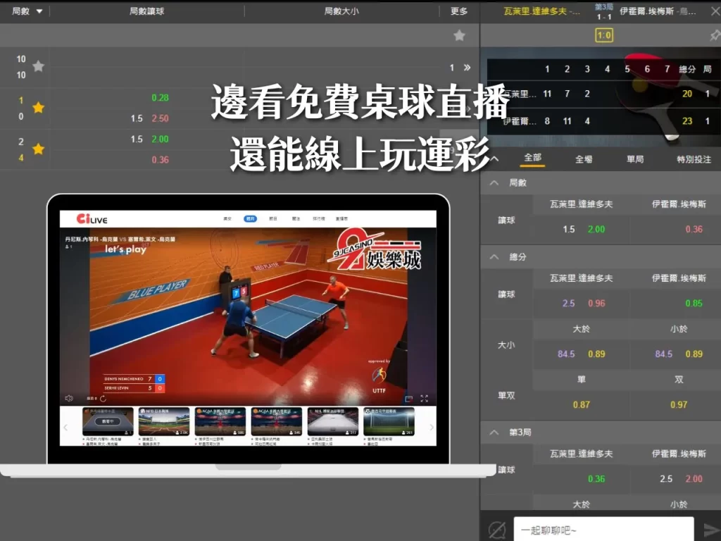 桌球直播 桌球運彩 桌球線上投注